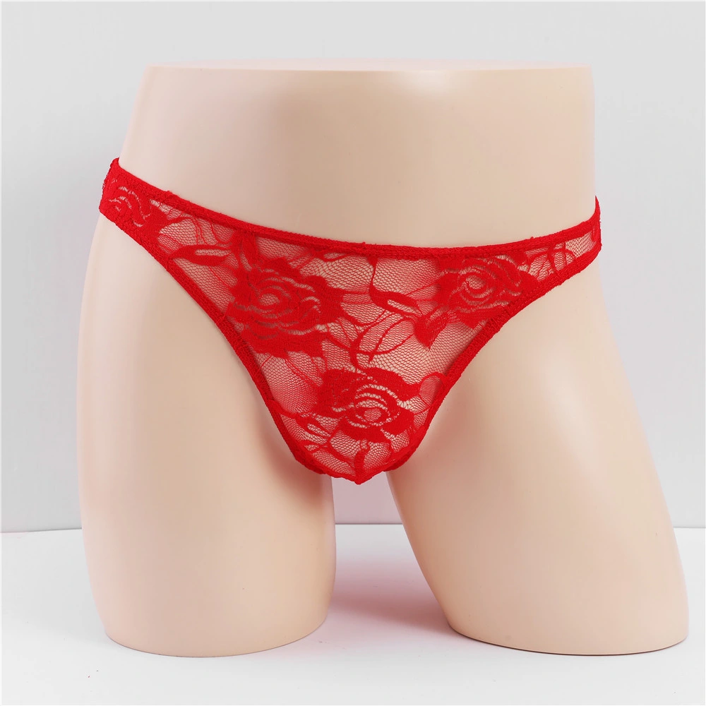 Men′s Lace Panties Men′s Briefs Summer Ultra-Thin Cool Traceless Transparent U Pouch