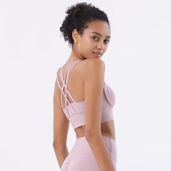 China Factory Wholesale ODM/OEM Women Workout Athletic Clothing High Impact Sports Bras Wear Underwear Cross Back Strappy Strappy Gym Fitness Bras Yoga Bra