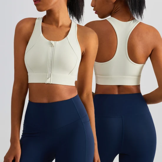 Atacado ODM/OEM 2023 Novo Treinamento Abrangente Série de Alto Impacto Fitness Uso Ativo Sem Deslizamento Zíper Esportes Ioga Academia Roupa Interior Feminina Sutiã