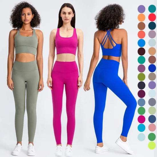 Leggings de ioga de alta compressão sutiã esportivo roupas de ginástica roupas esportivas femininas conjuntos de ioga