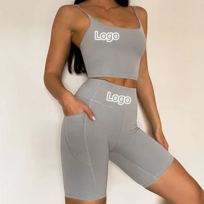 Atacado 2 Peças Femininas Ingor Roupas Esportivas Ativo Sem Costura Fitness Vestuário Treino Academia Cintura Alta Fitness Sutiã Esportivo com Caneluras Conjunto de Ioga Legging